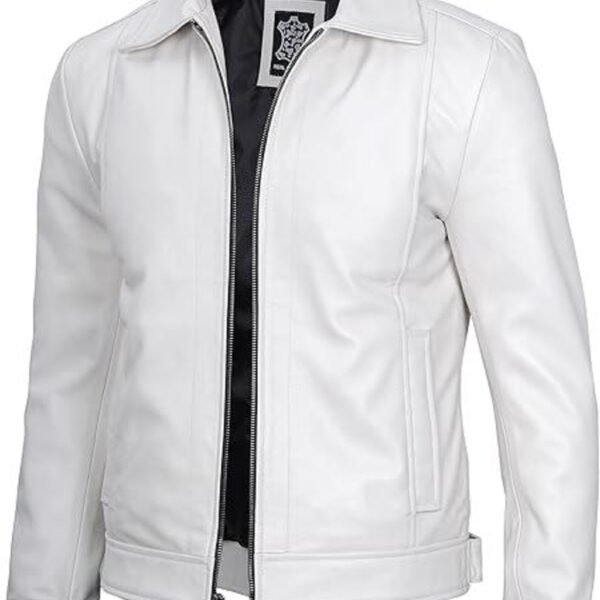 Men's White Lambskin Leather Jacket