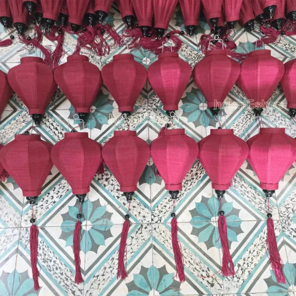 Set of 16 VIetnamese Silk Lanterns 22cm for Wedding Party Decor, Restaurant Decoration