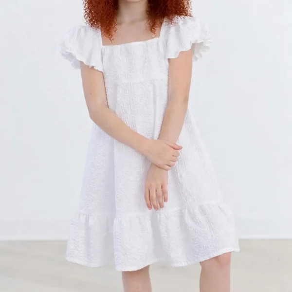 Bohemian flower girl dress, White flower girl dress, rustic flower girl dress, boho flower girl dress, Embroidered flower girl dresses