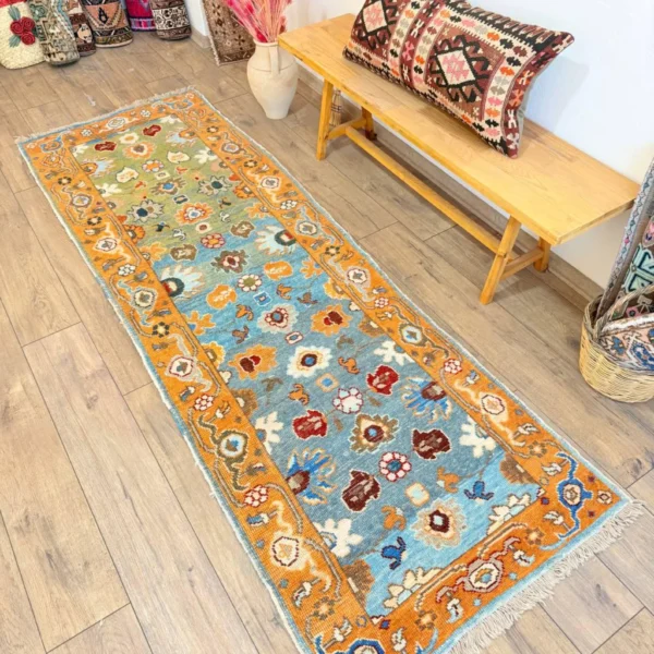 Wool Rug- 8.6 x 2.8 Feet 412- Vintage Rug - Turkish Rug - Area Rug - Oushak Rug - Kilim Rug - Large - - Muted Color Rug Moroccan Rug