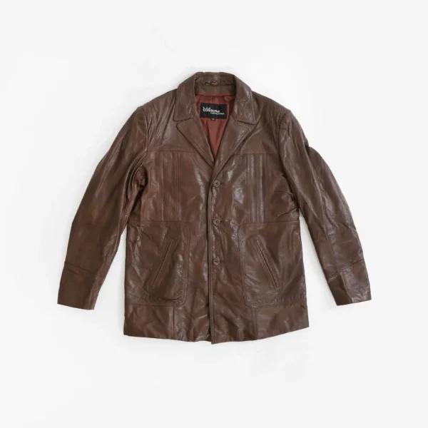 Men's brown leather jacket